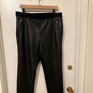 NWOT DKNY faux leather scuba pants size L